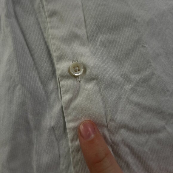 Massimo Dutti Slim Fit Size 40 (15.75) Men White Long Sleeve Button Up Shirt - Picture 12 of 16